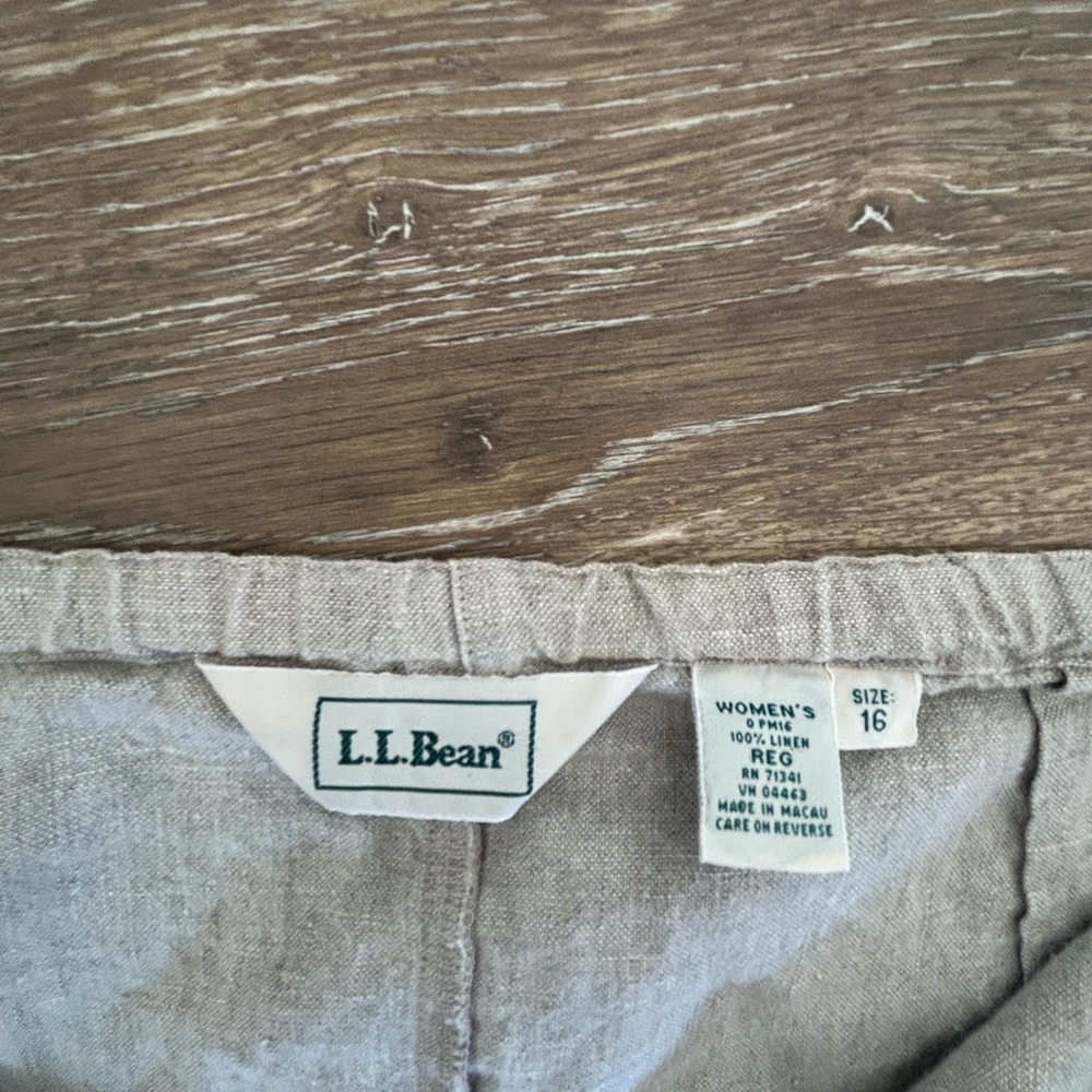 L.L. Bean Tan 100% Linen Skirt - Picture 5 of 5